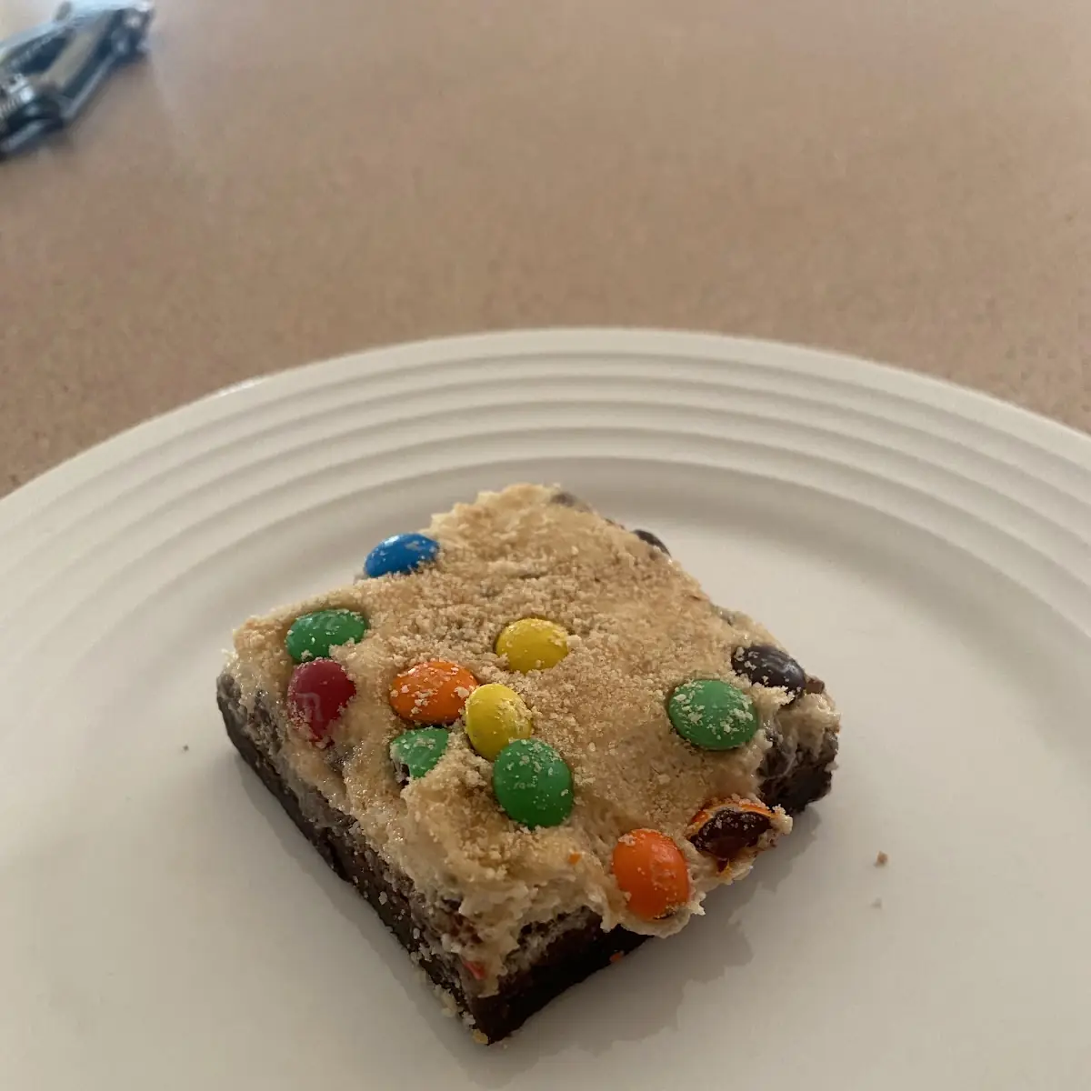 Cookie Dough Brownie Made with M&M’S Minis Chocol
