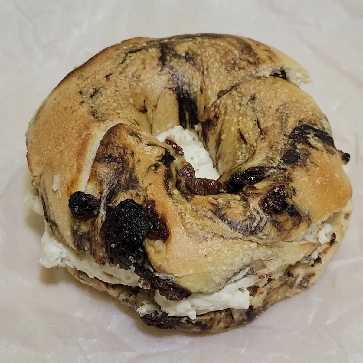 Cinnamon Raisin Bagel with Walnut Raisin Cream Cheese
