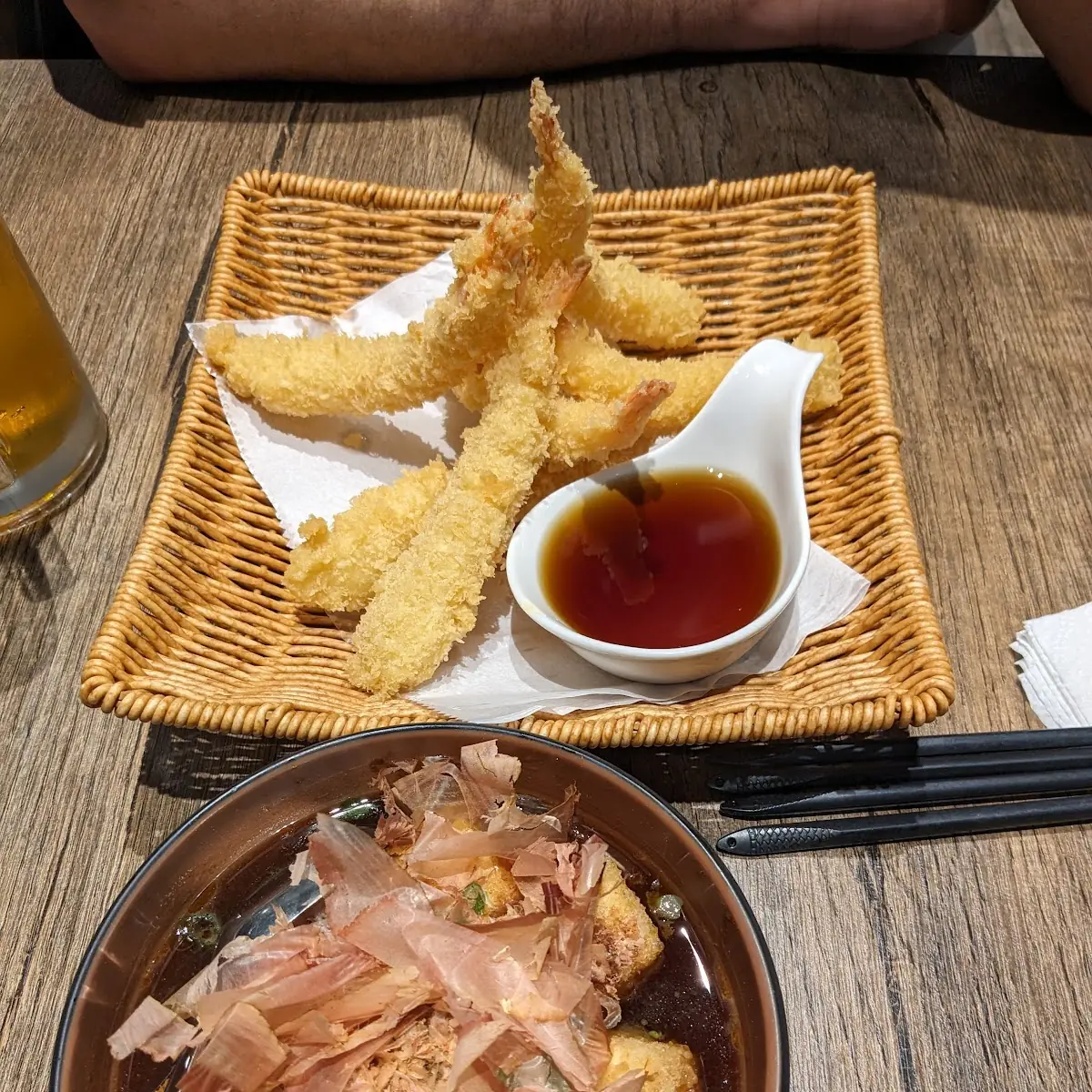 Agedashi Tofu and Shrimp Tempura