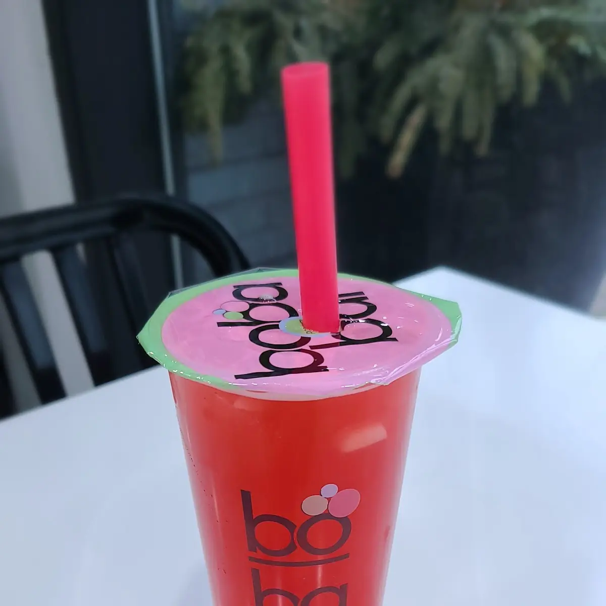 Strawberry Jasmine Green Tea with Cherry Bursting Bobba