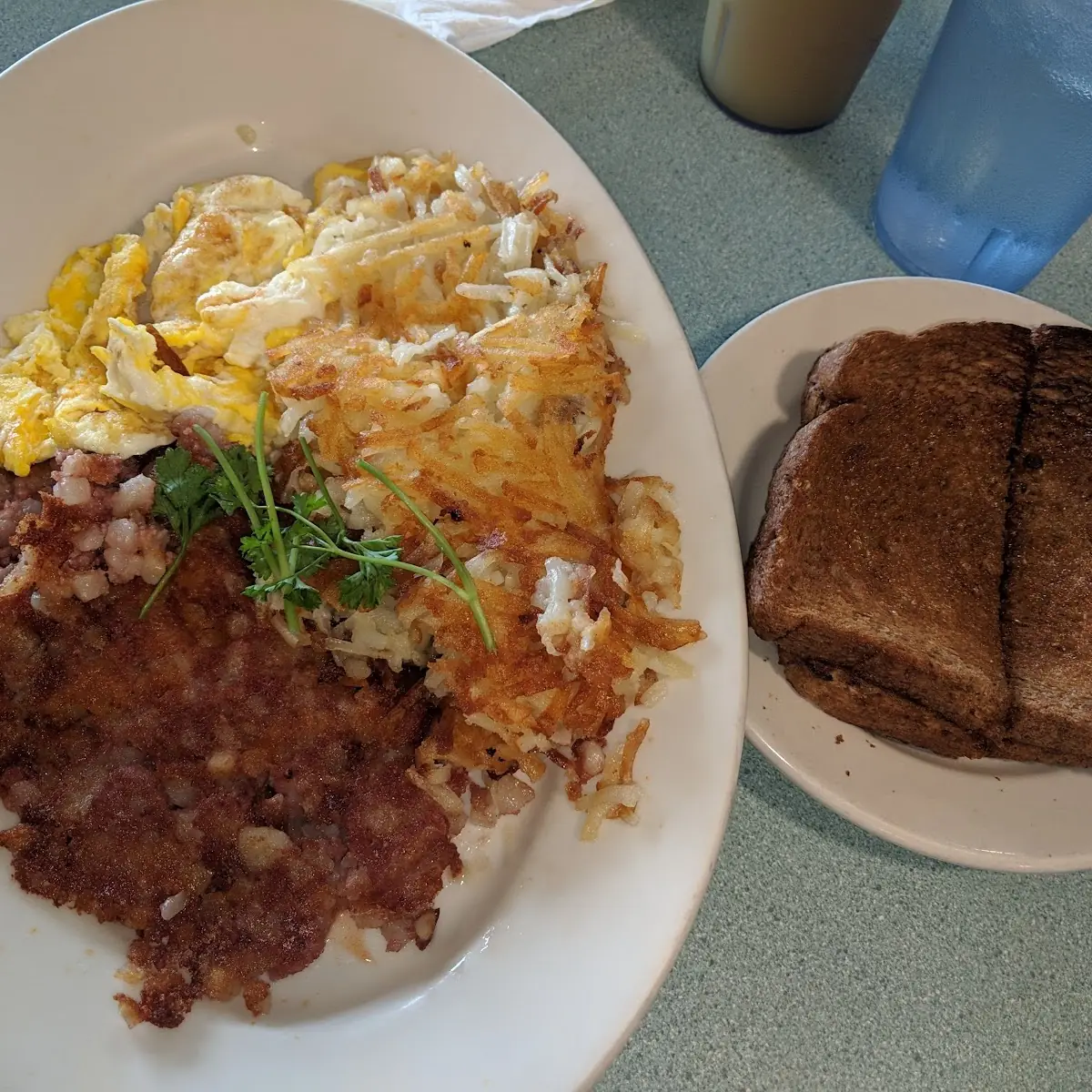 Corned Beef Hash Eggs and Hash Browns