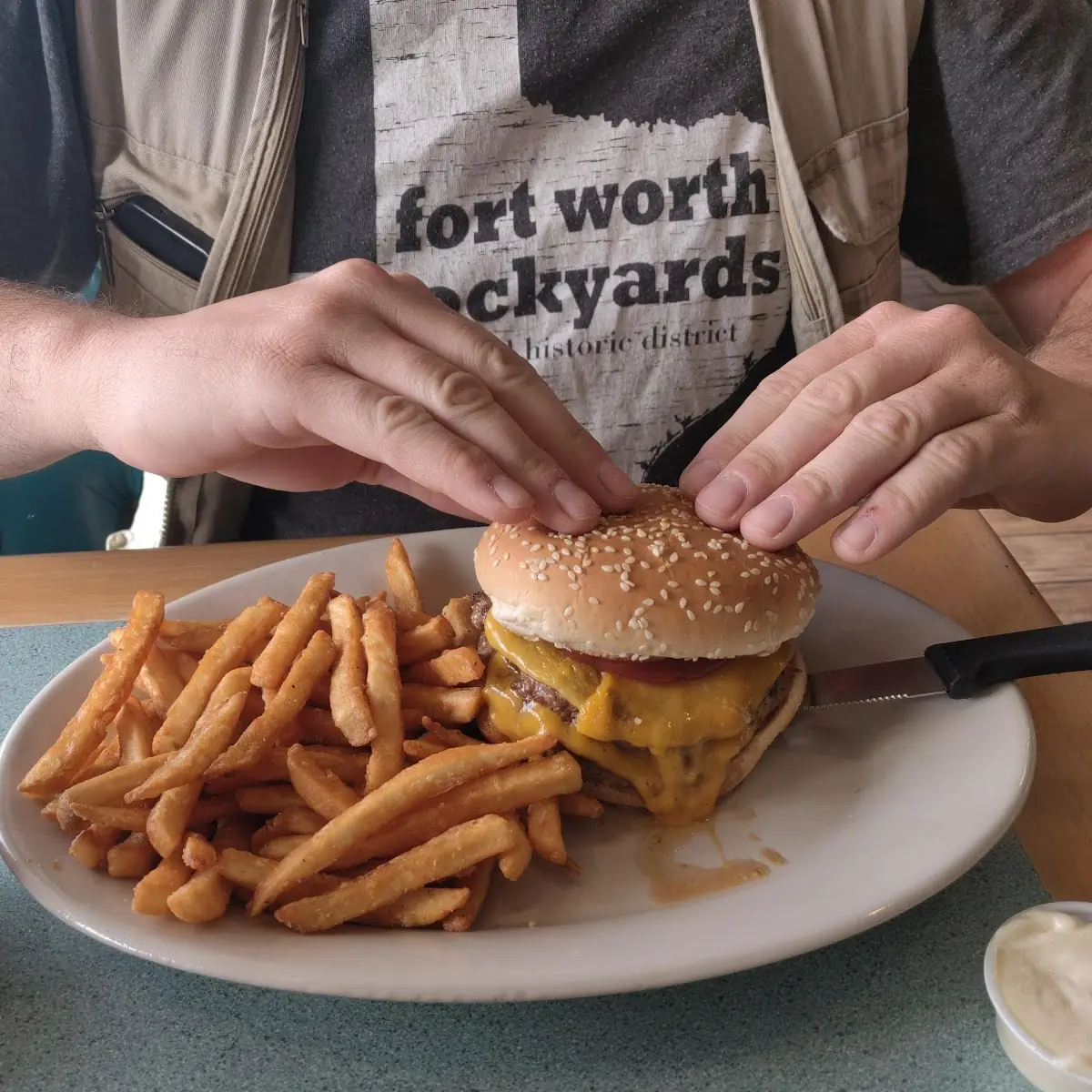 Double Cheeseburger with French Fries