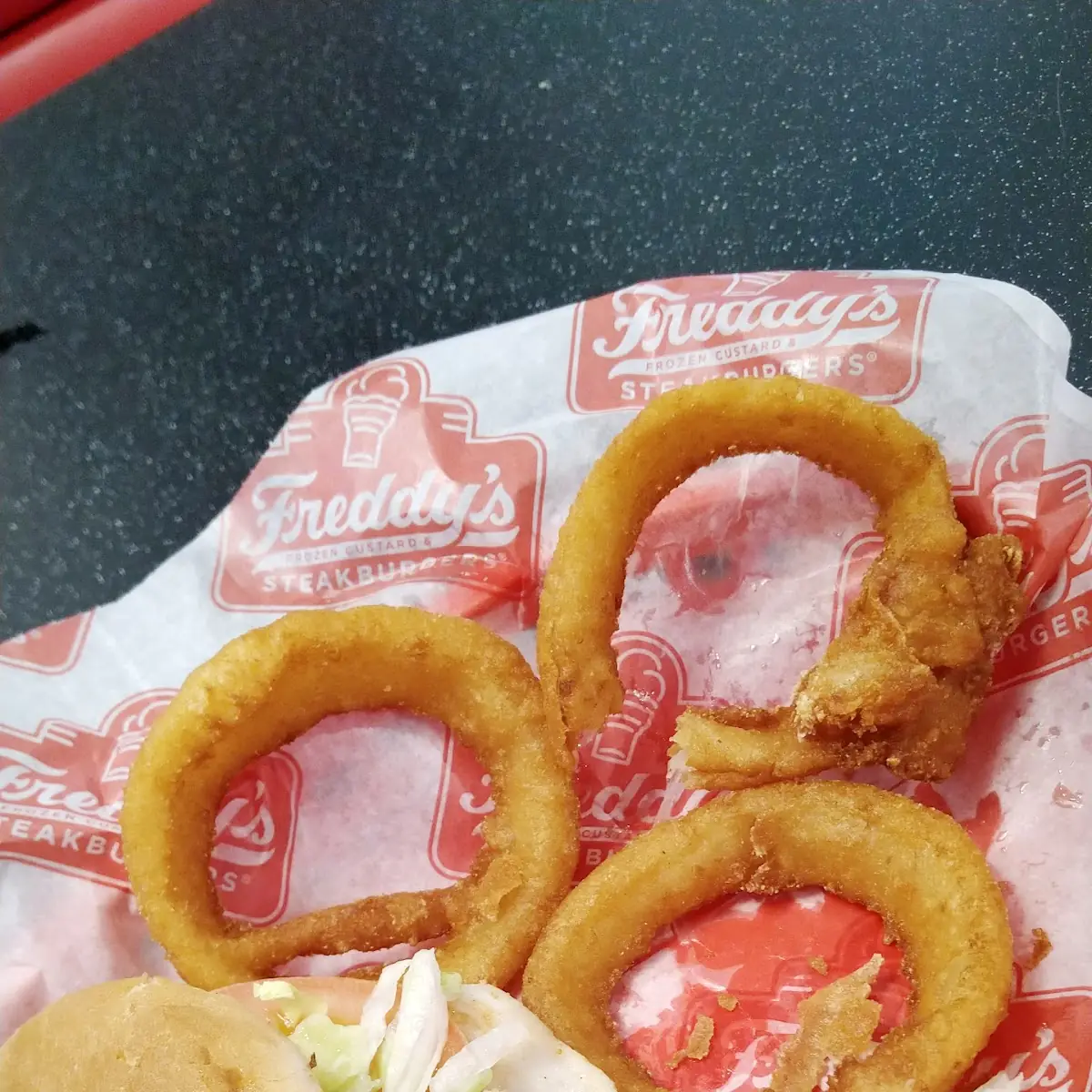 Grilled Chicken Sandwich with Onion Rings
