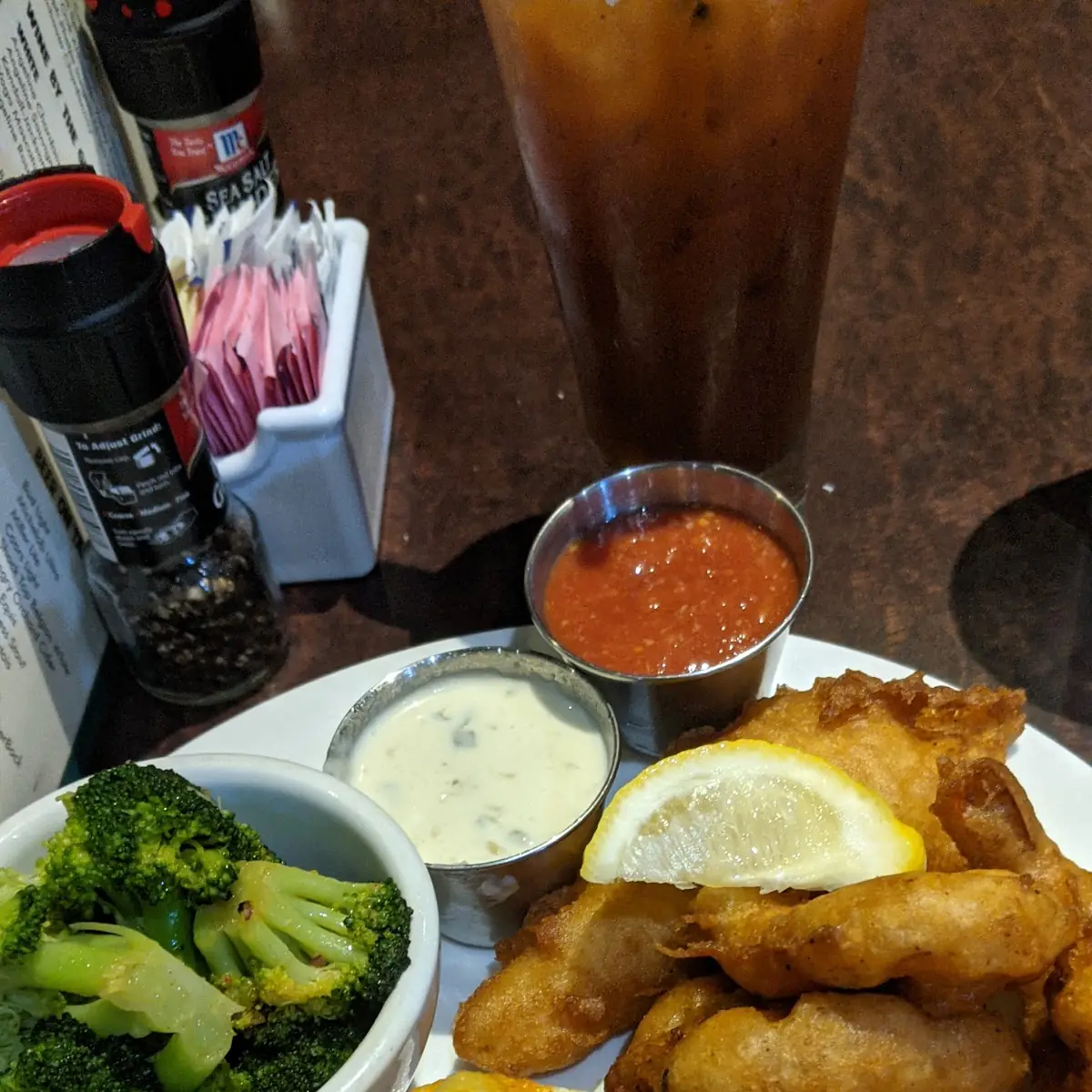 Pick 2 Shrimp and Beer Battered Cod with Broccoli and the Baked Mac and Cheese