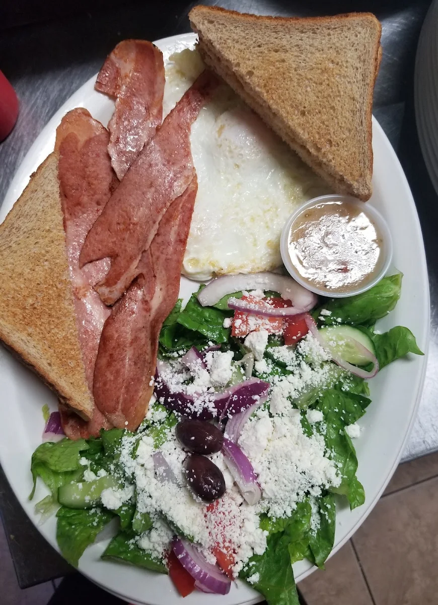 Turkey Bacon and Salad, Good Egg Dining