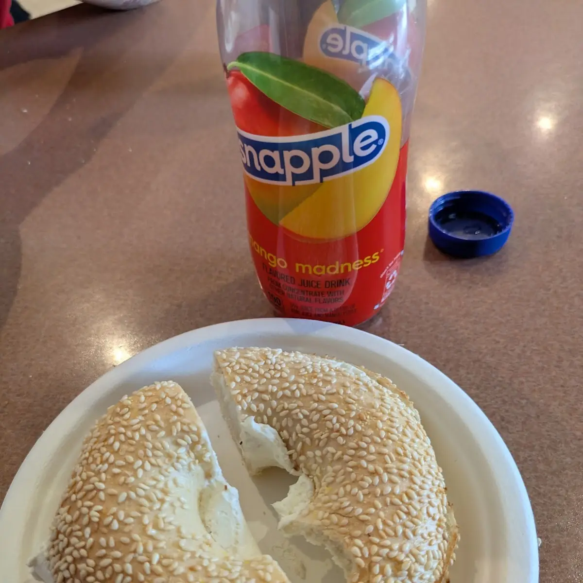 Sesame Bagel with Cream Cheese