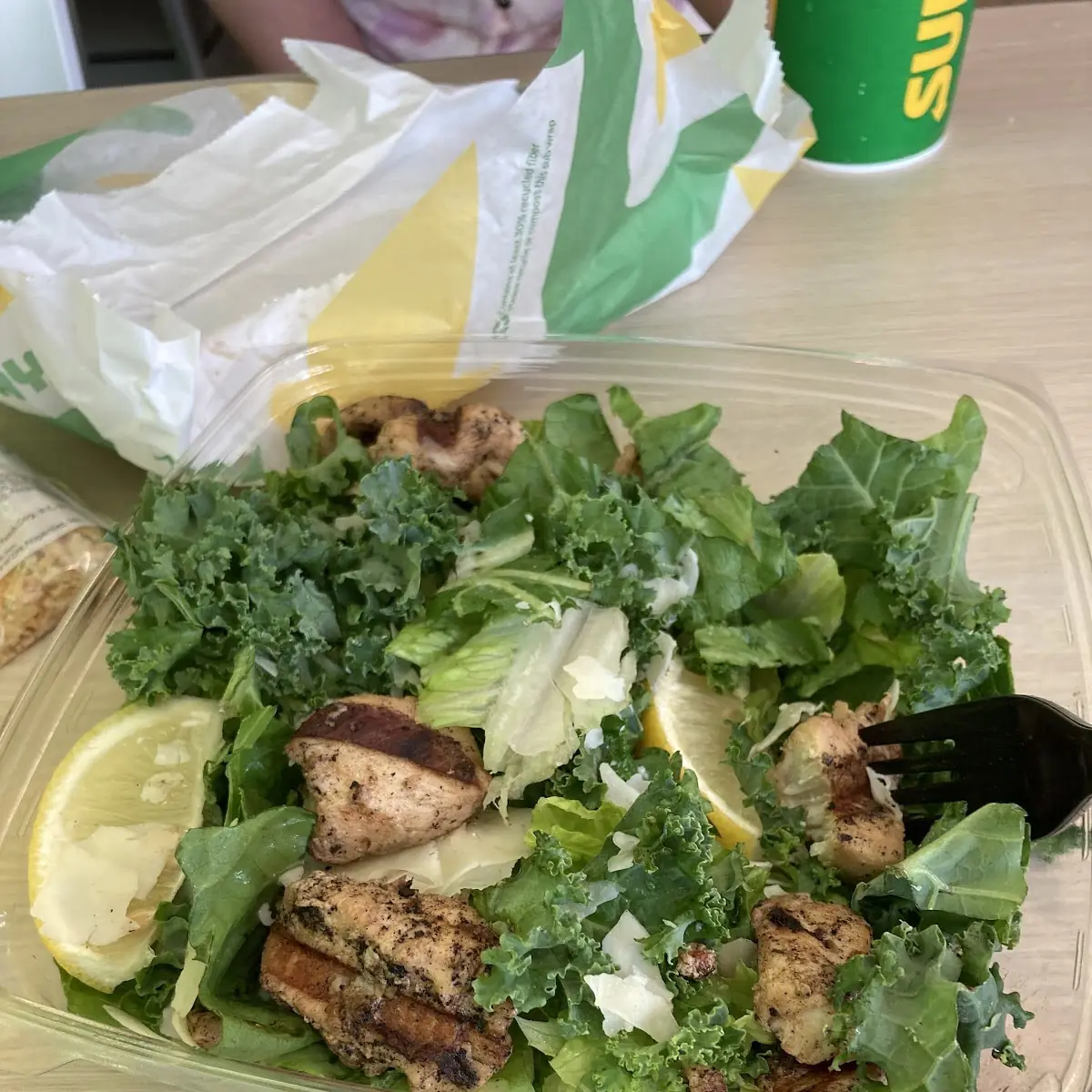 Lemon Chicken Kale Caesar Salad