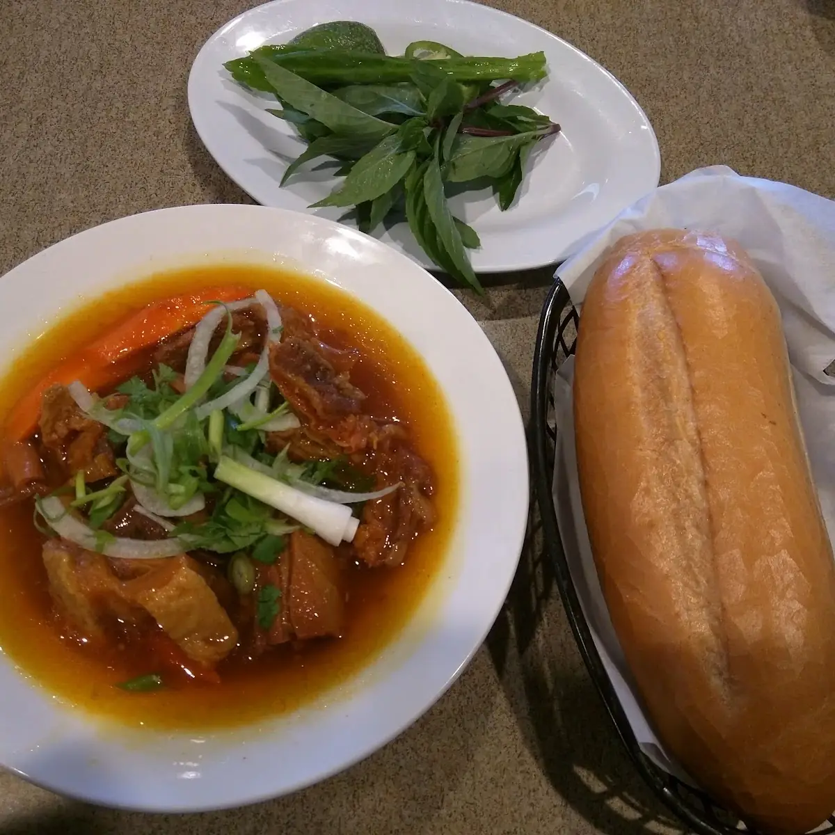 Vietnamese Beef Stew Served with French Bread