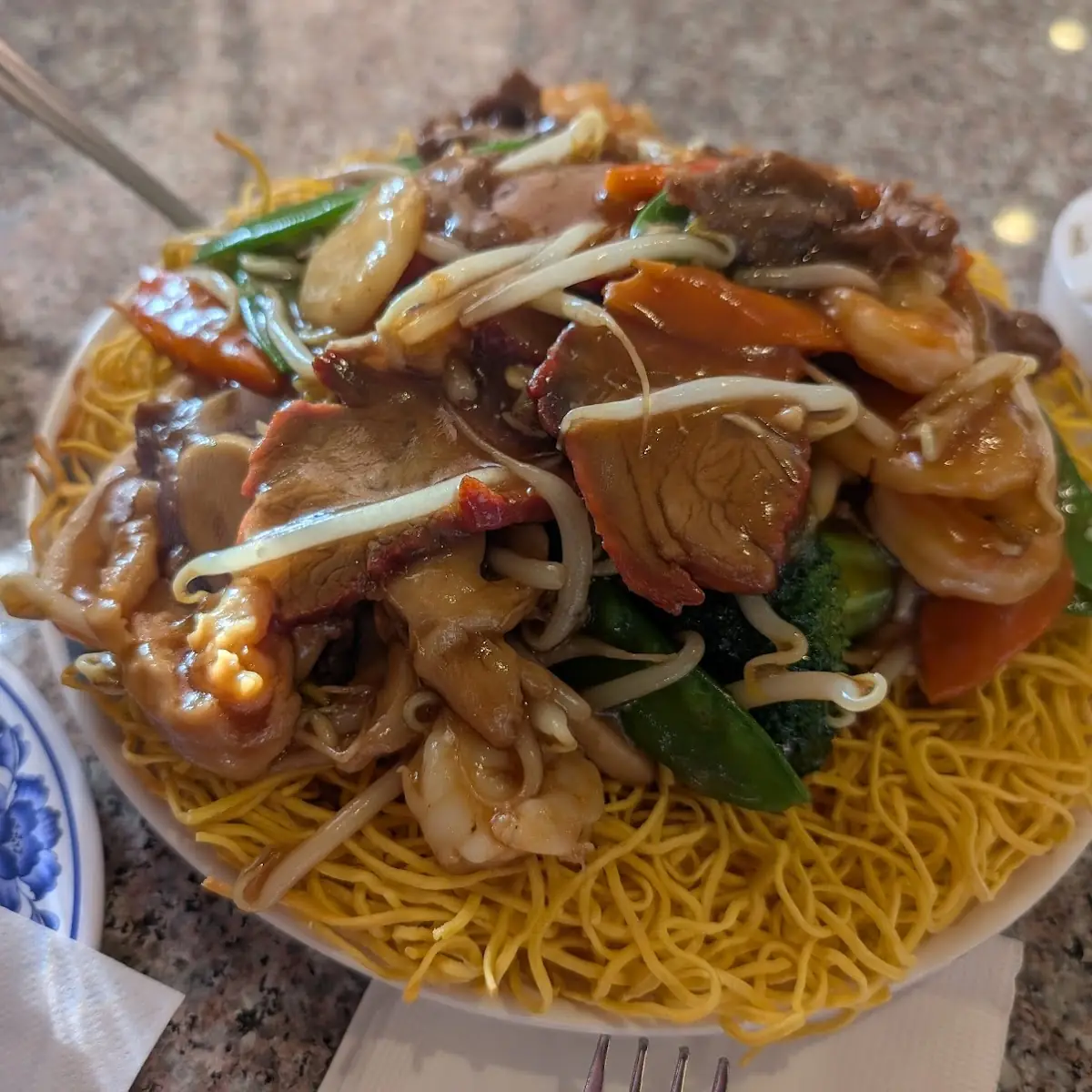 Upside Down Pan Fried Noodles