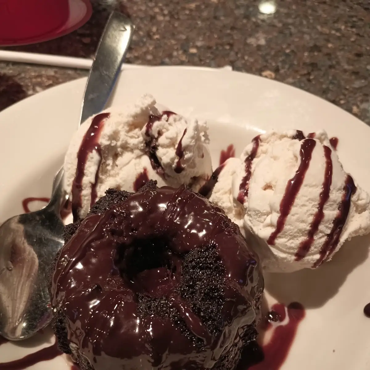 Chocolate Cake and Ice Cream