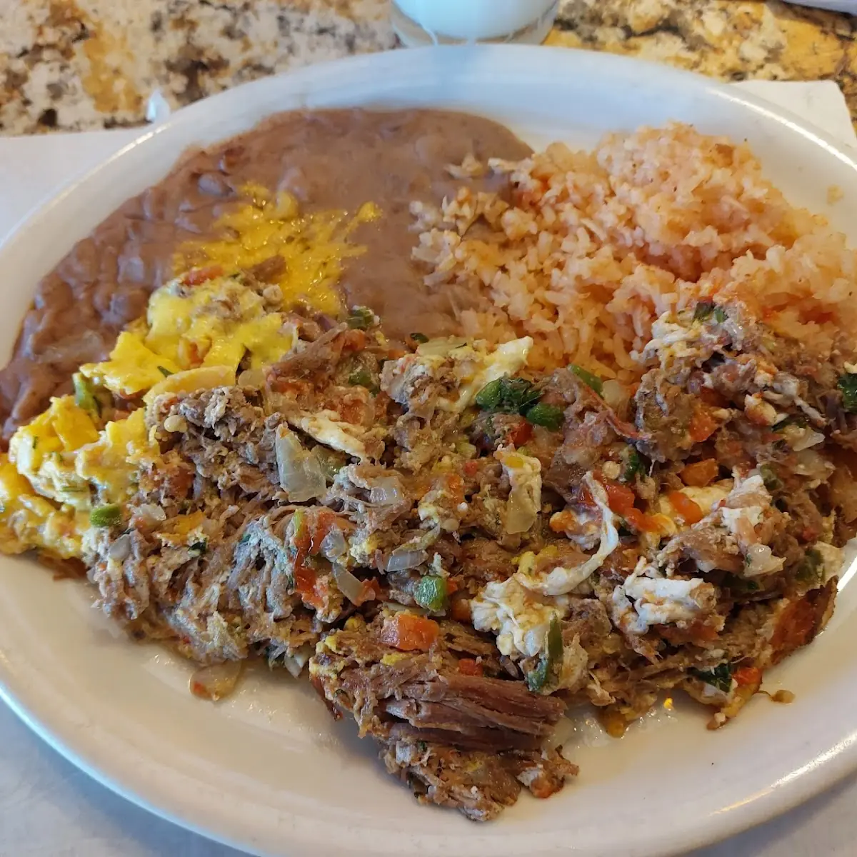 Machata Scrambled Eggs with Rice and Beans