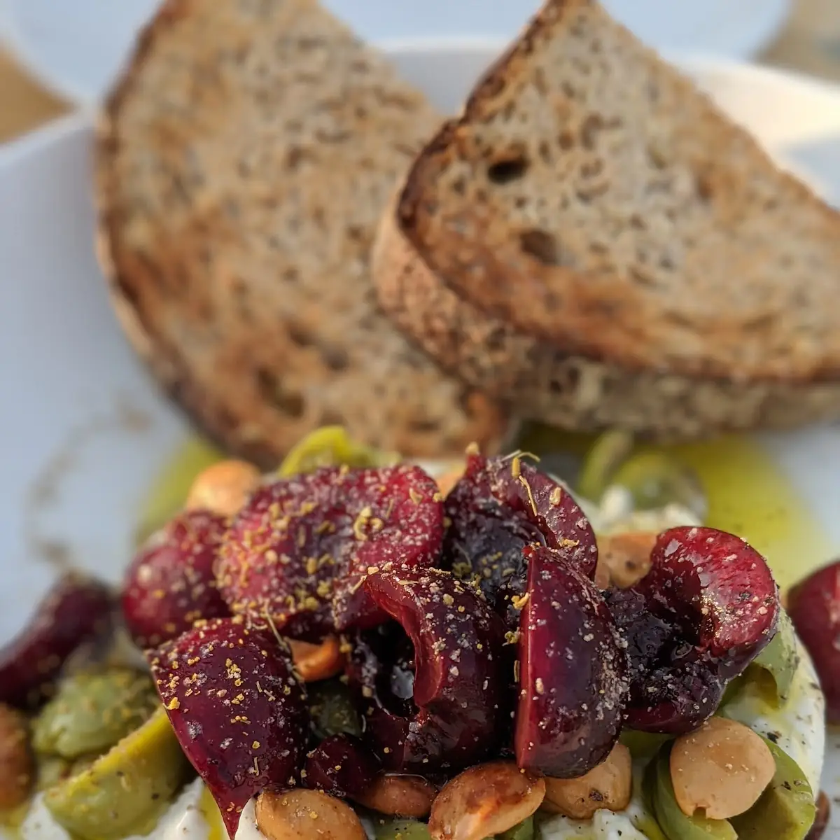 Burrata Salad with Pickled Cherry