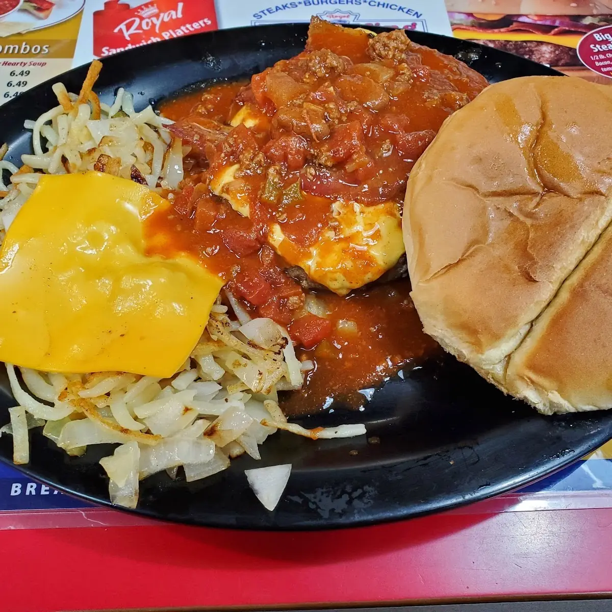 Chili Cheese Burger Platter