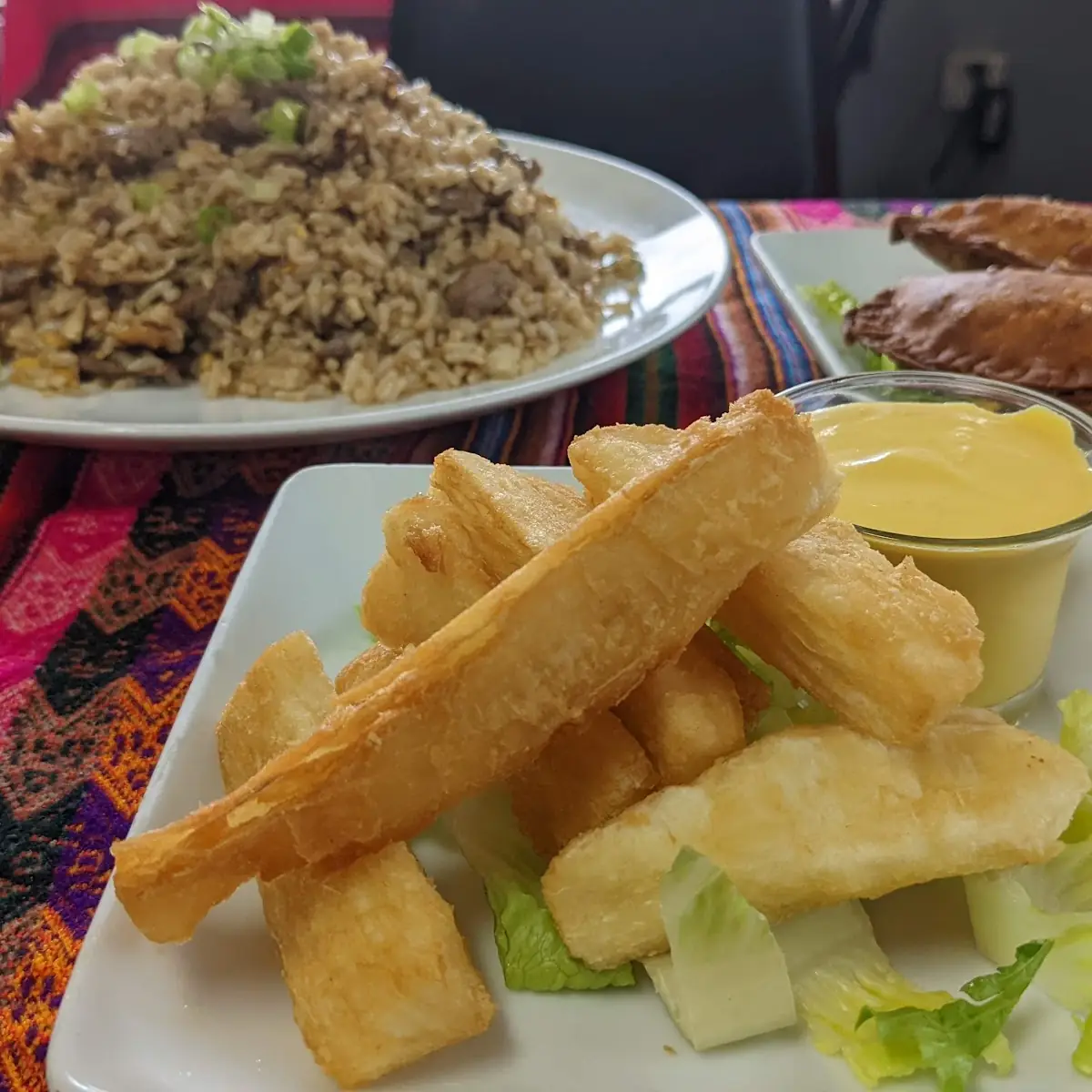 Rice Chaufa with Beef Fried Yuca