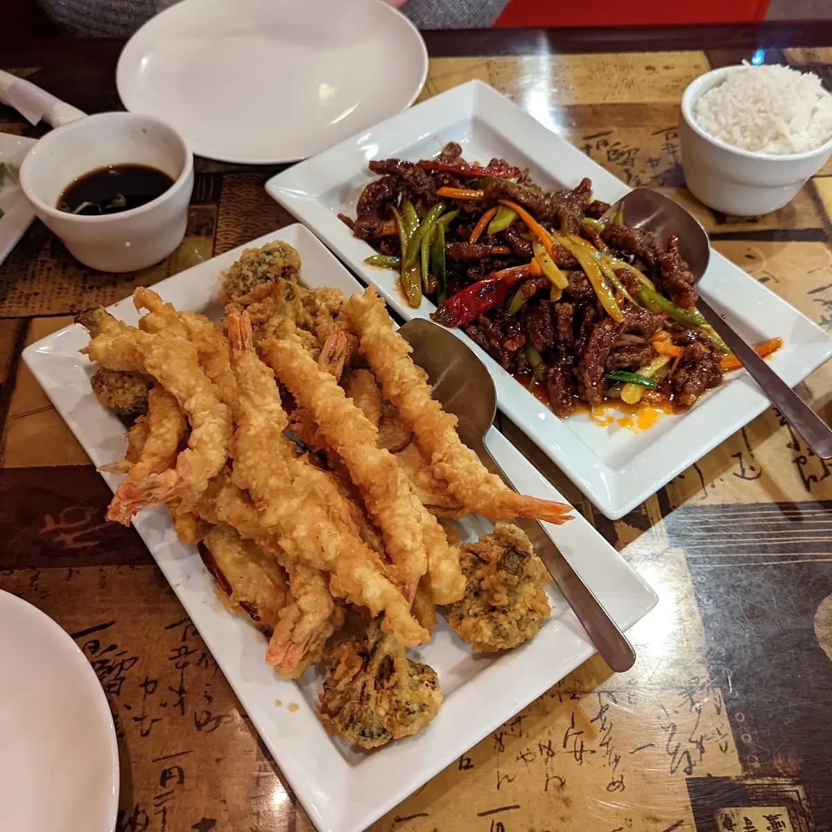 Crispy Beef & Tempura Shrimp with Mixed Vegetables