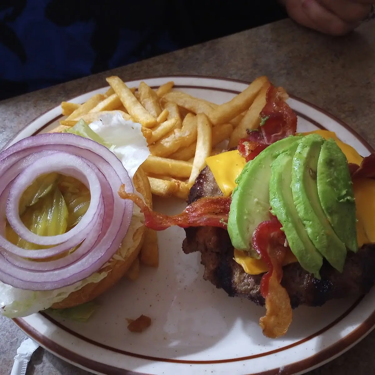DJ's Super Cheese Burger w Bacon & Avocado