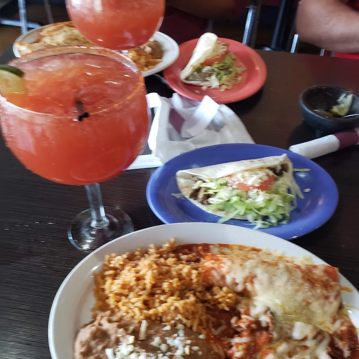 Beef Burrito Suizo and Beef Taco