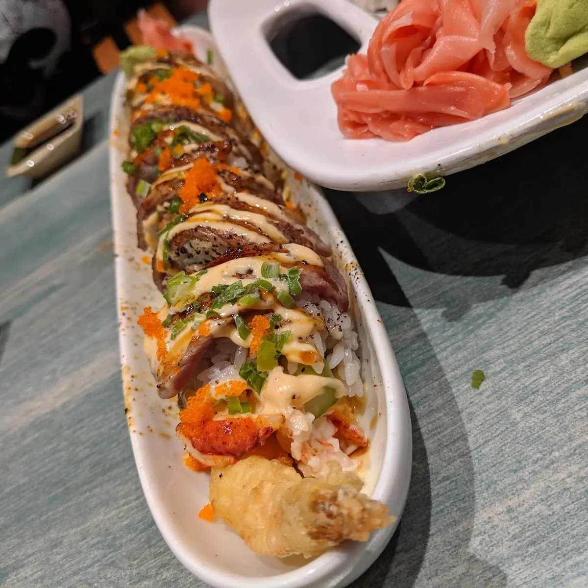 Assorted Sushi Rolls with Toppings