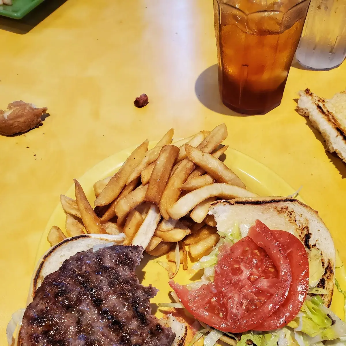 Elk Burger and Fries