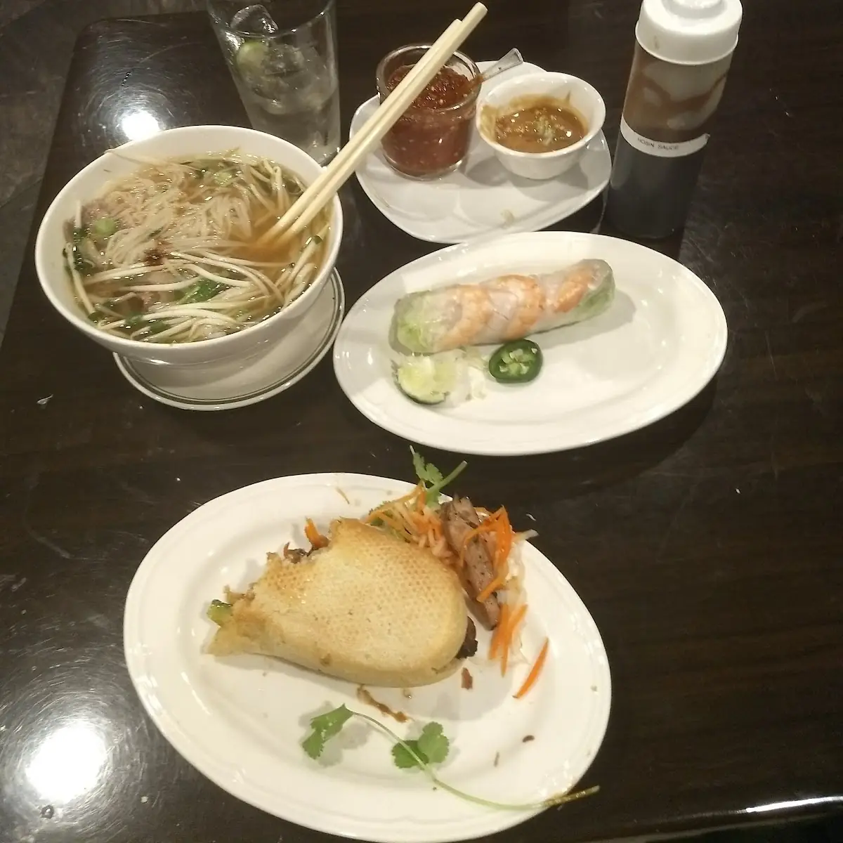 Small Pho' with Vietnamese Spring Rolls and Egg Rolls