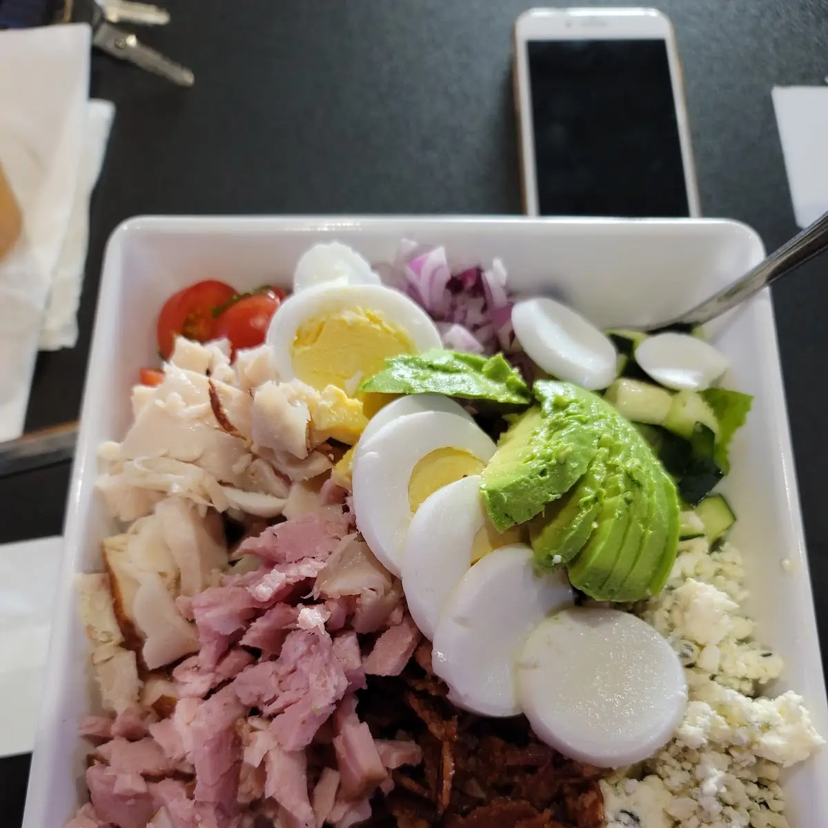 Cobb Salad with Bacon and Blue Cheese