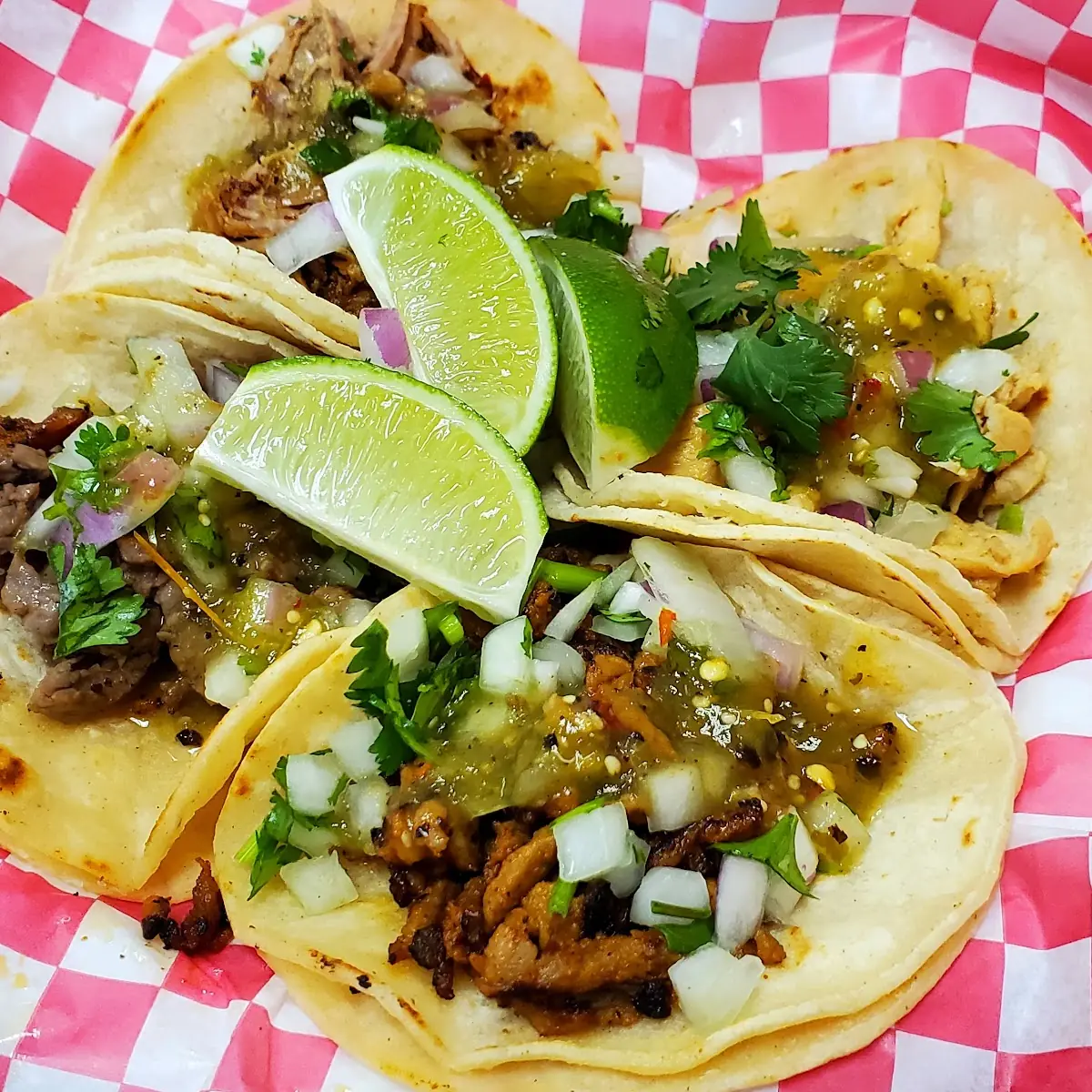 Street Tacos Steak Chicken Pastor Carnitas