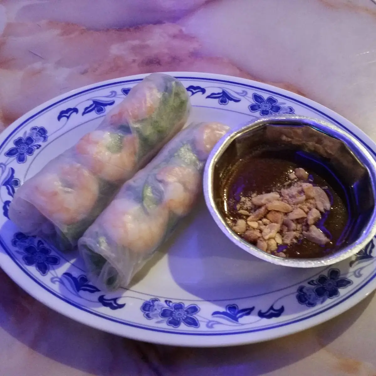 Shrimp Fresh Spring Rolls with Peanut Dipping Sauce