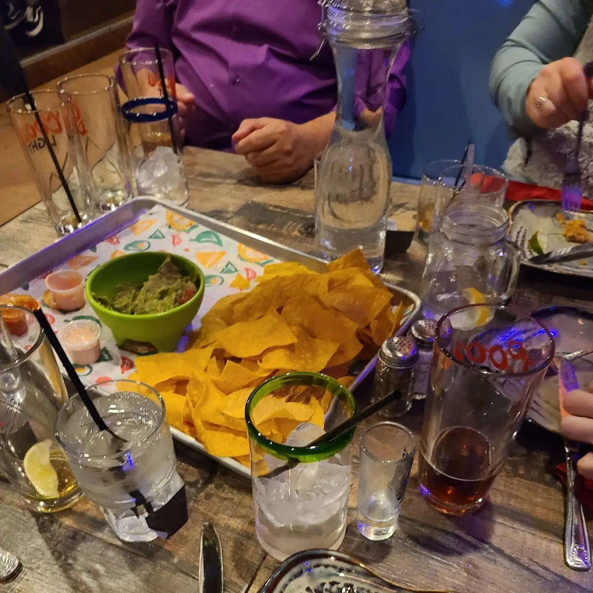Chips Salsa and Guacamole Dip