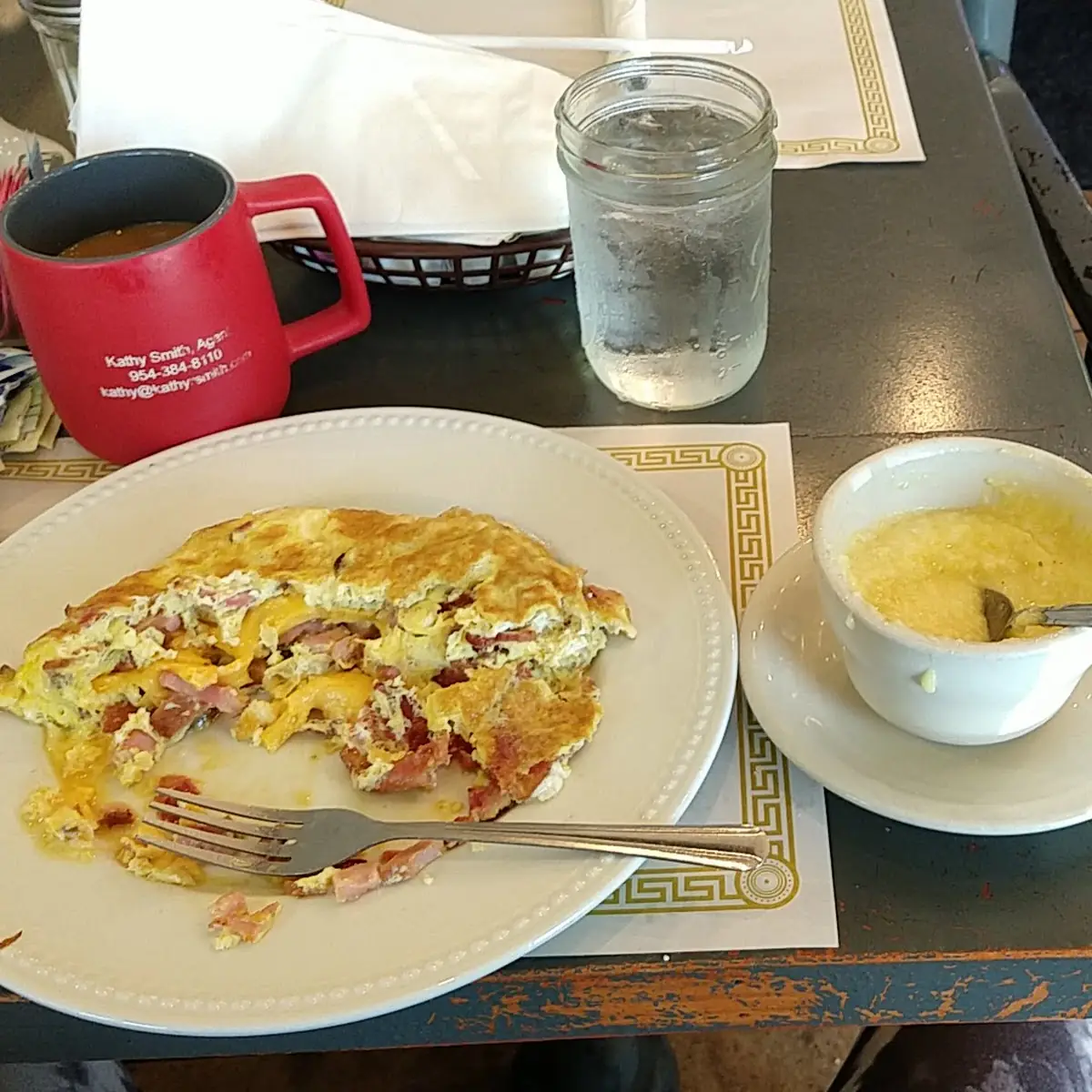 Cheese Omelette with Grits