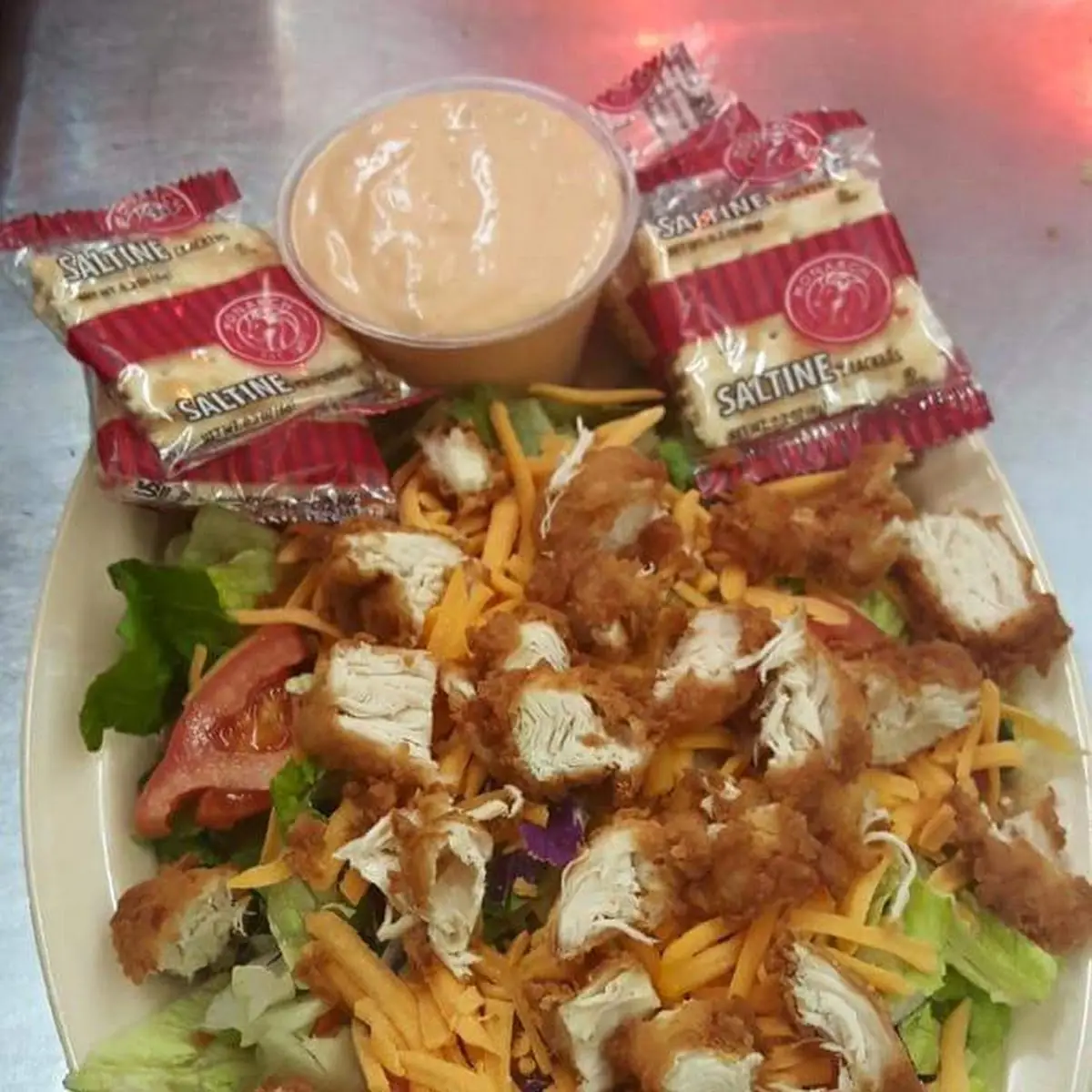 Fried Chicken Finger Salad