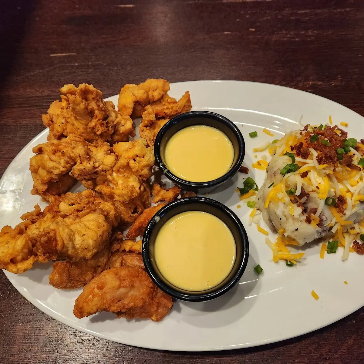Chicken Fingers with Loaded Mashed Potatoes
