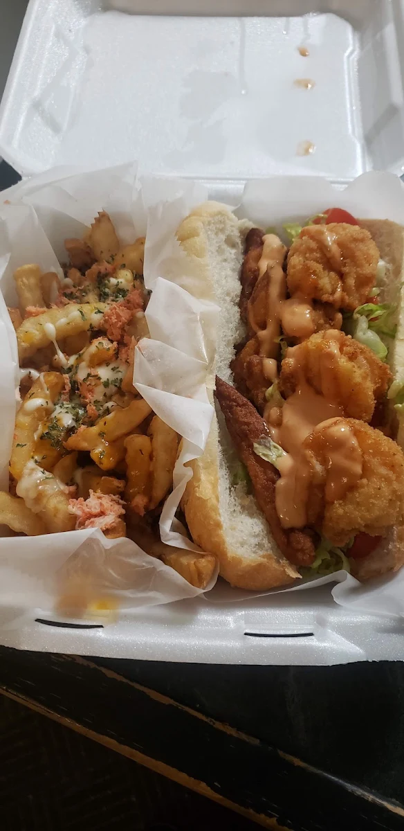 Chicken and Shrimp Cheese Steak