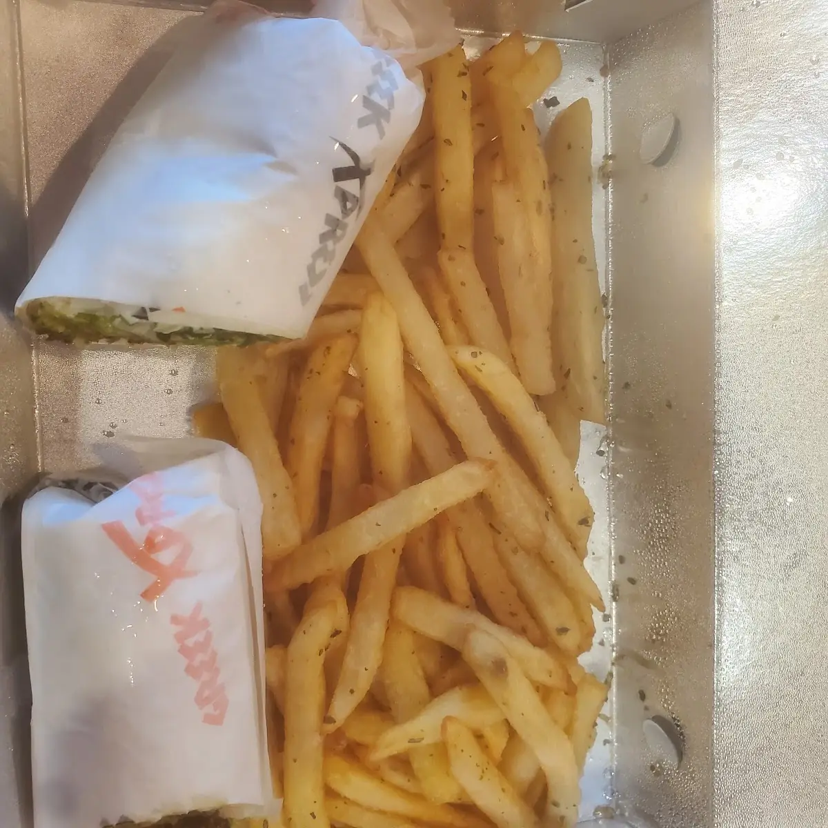 Falafel Wrap with Fries