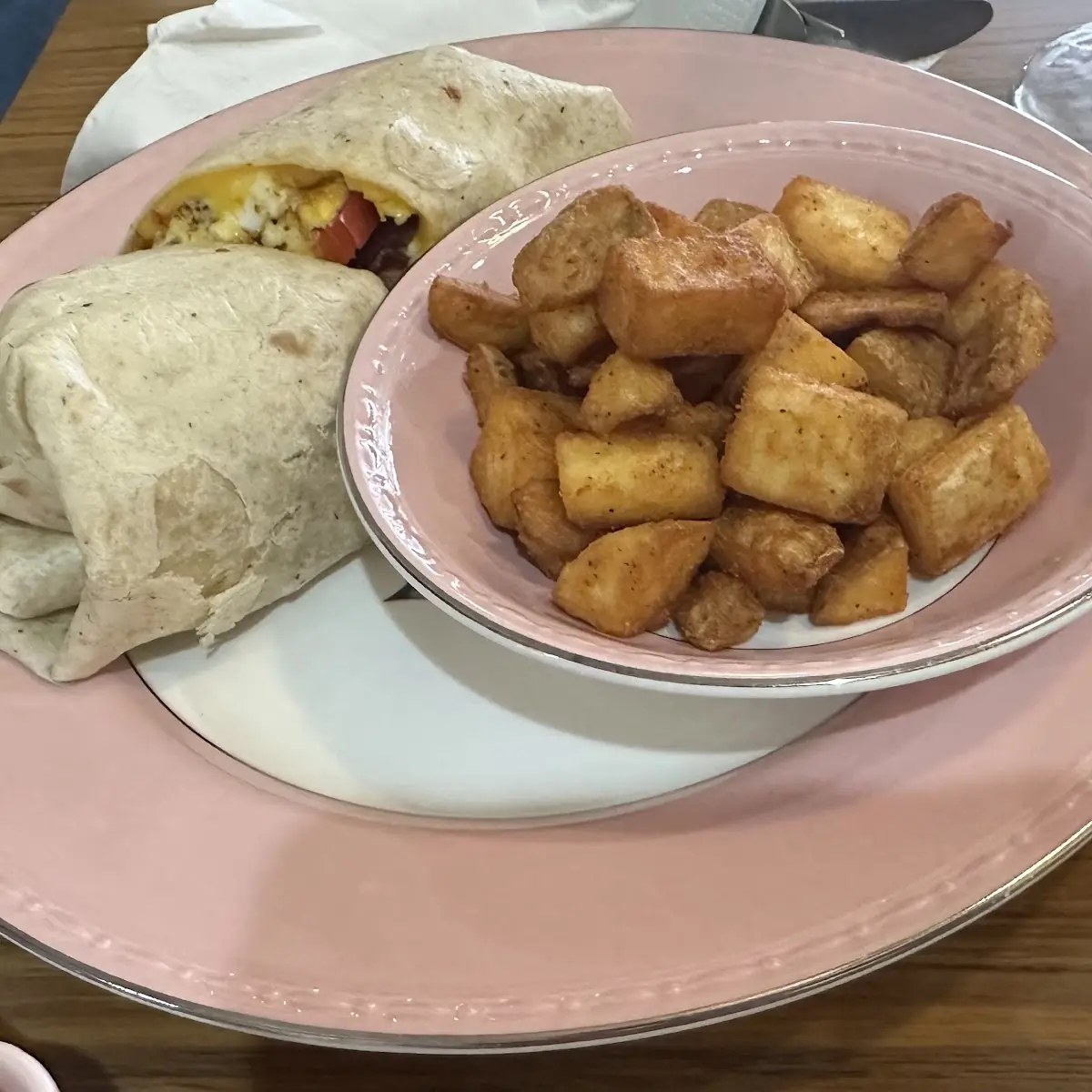 Breakfast Burrito and Potatoes