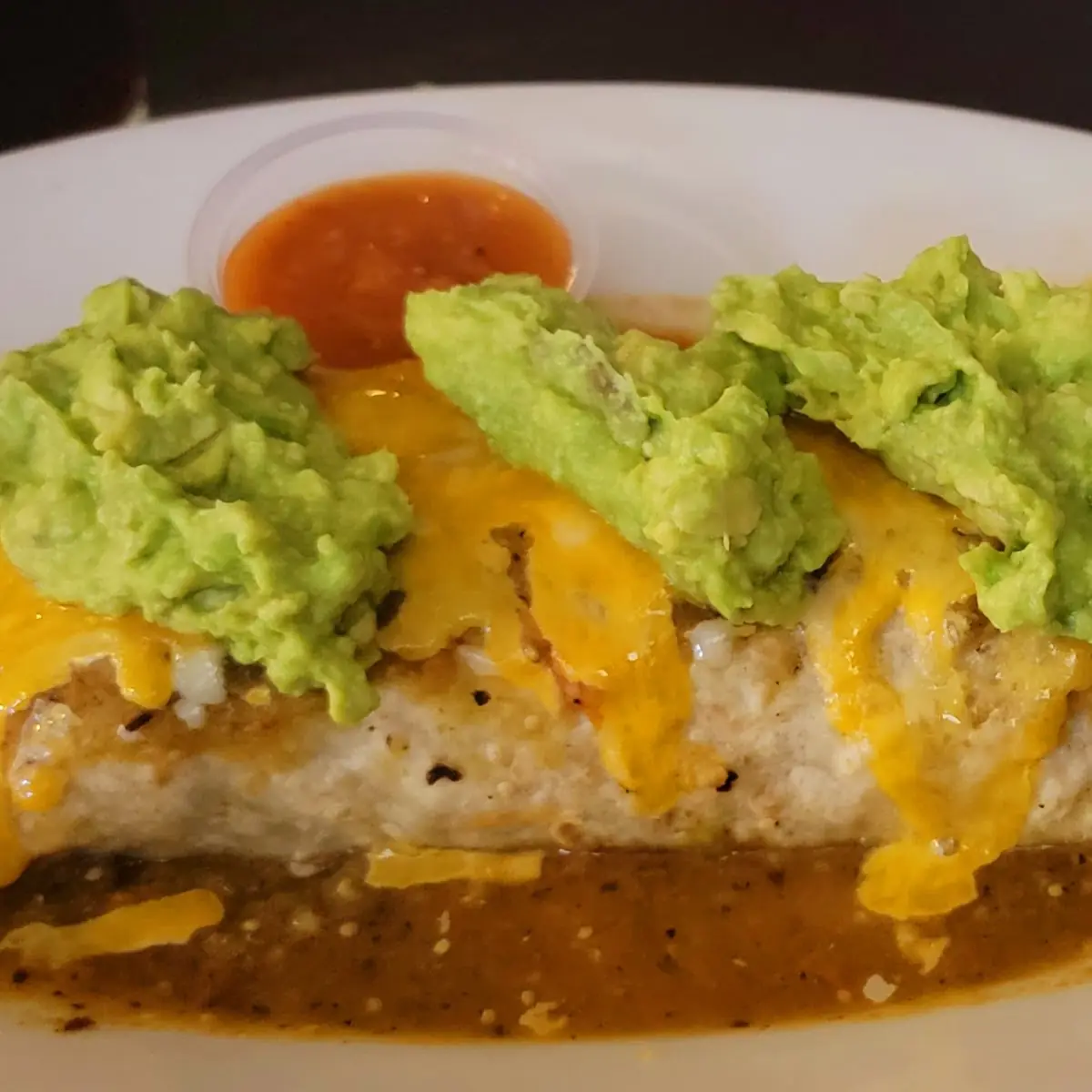Chile Verde Burrito with Guacamole