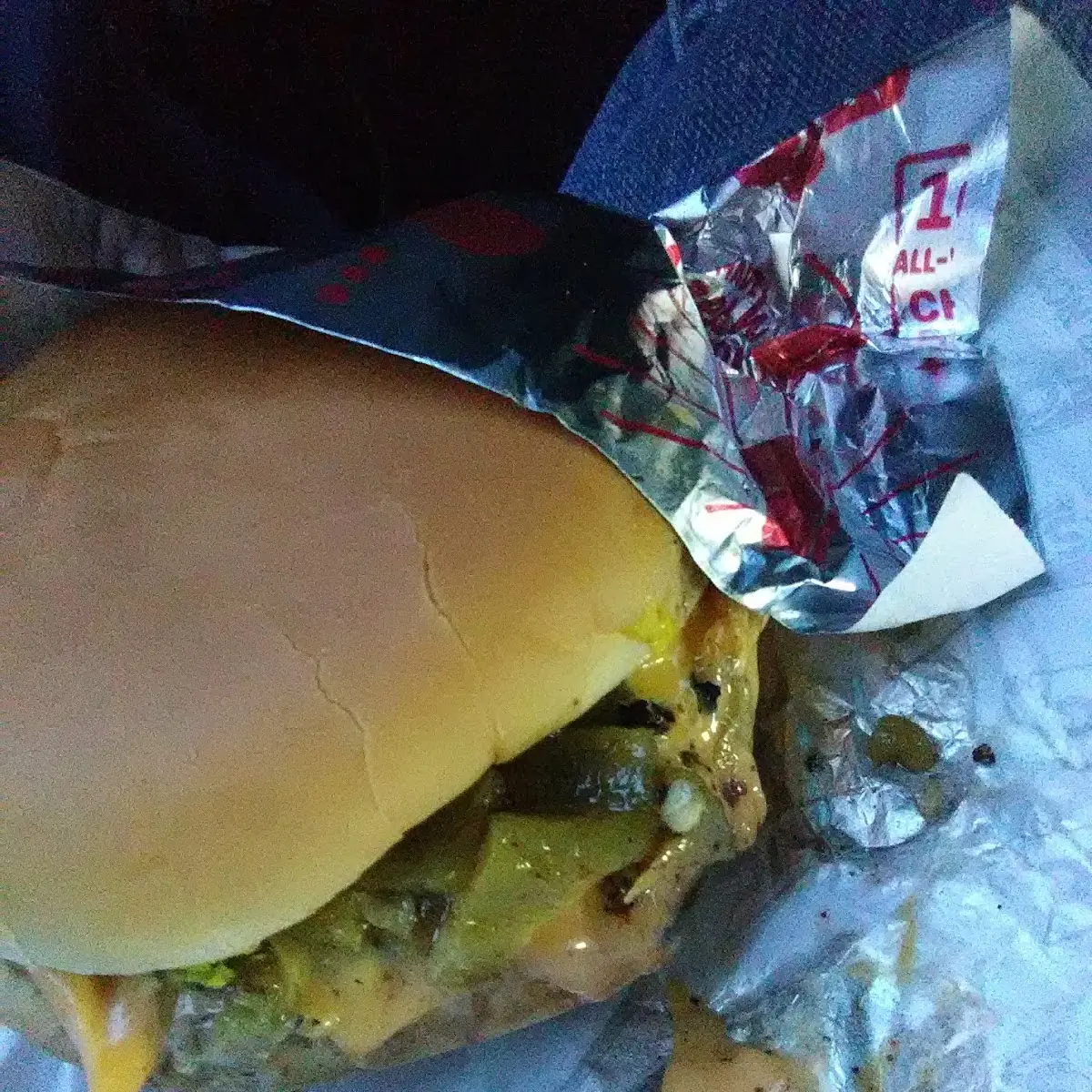 Double Cheeseburger with Green Chile