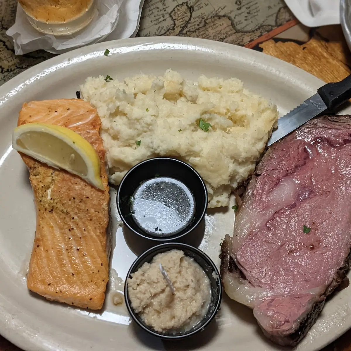 Prime Rib Mashed Potatoes & Lobster Tail