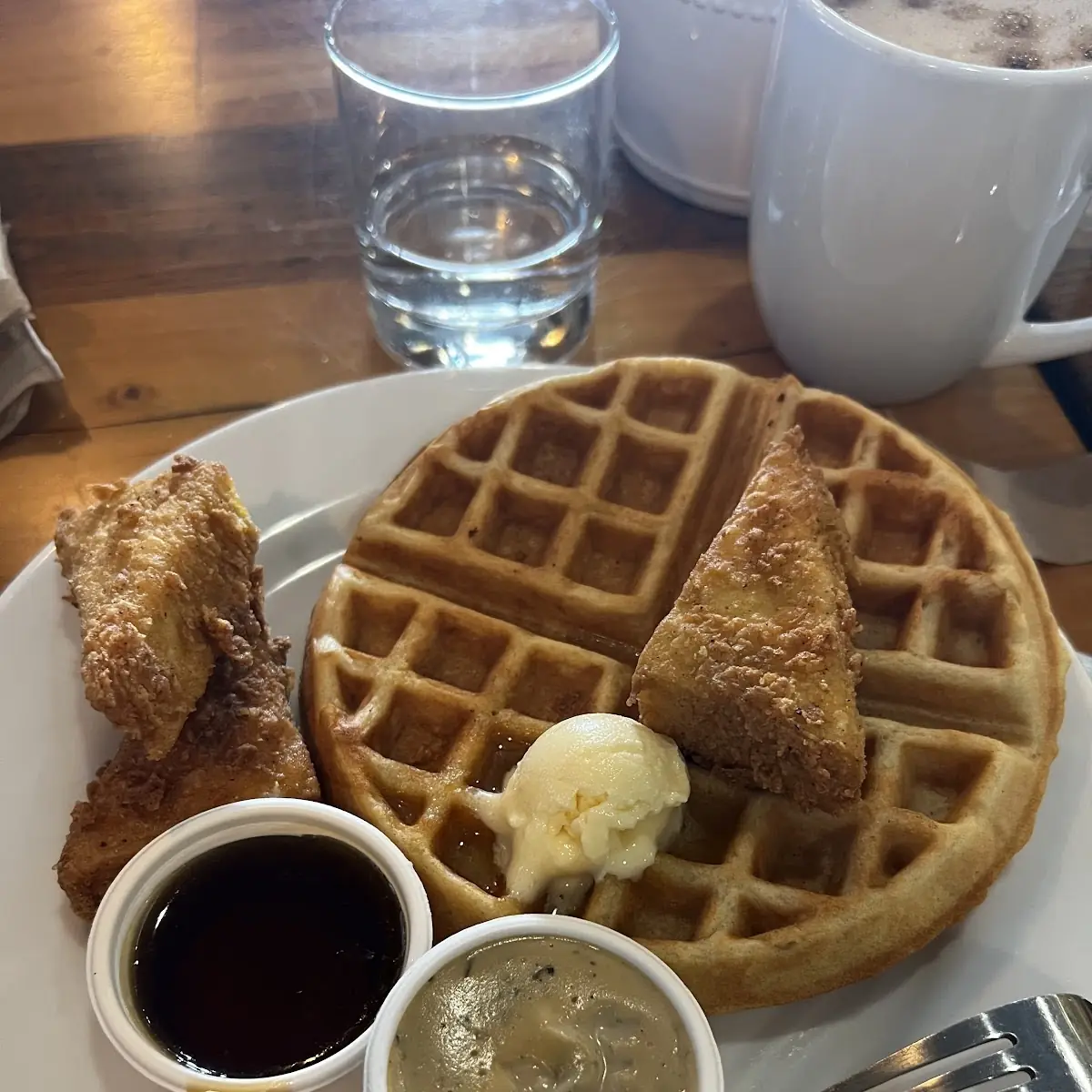 Chicken N Waffles with Syrup