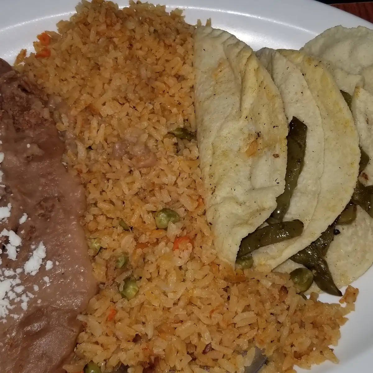 Flour Quesadilla with Rice and Beans