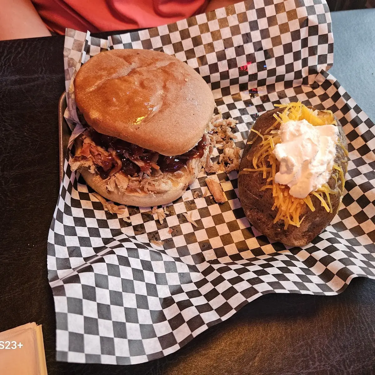 BBQ Pulled Pork Sandwich & Loaded Baked Potato