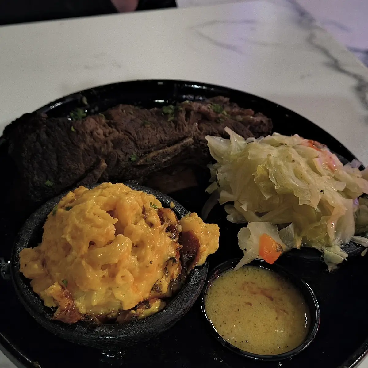 Beef Short Ribs Cabbage and Macaroni