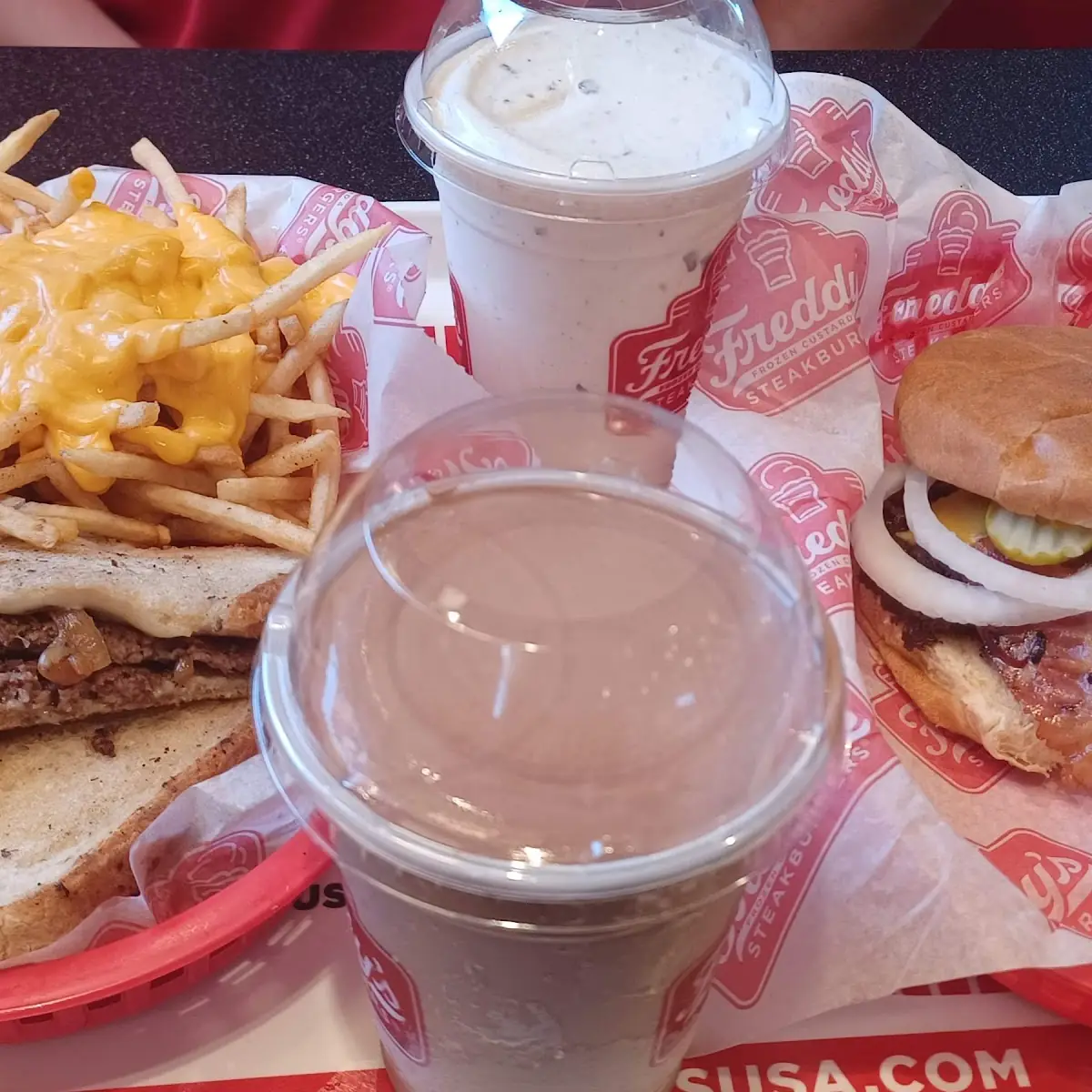 Patty Melt and Bacon Cheeseburger