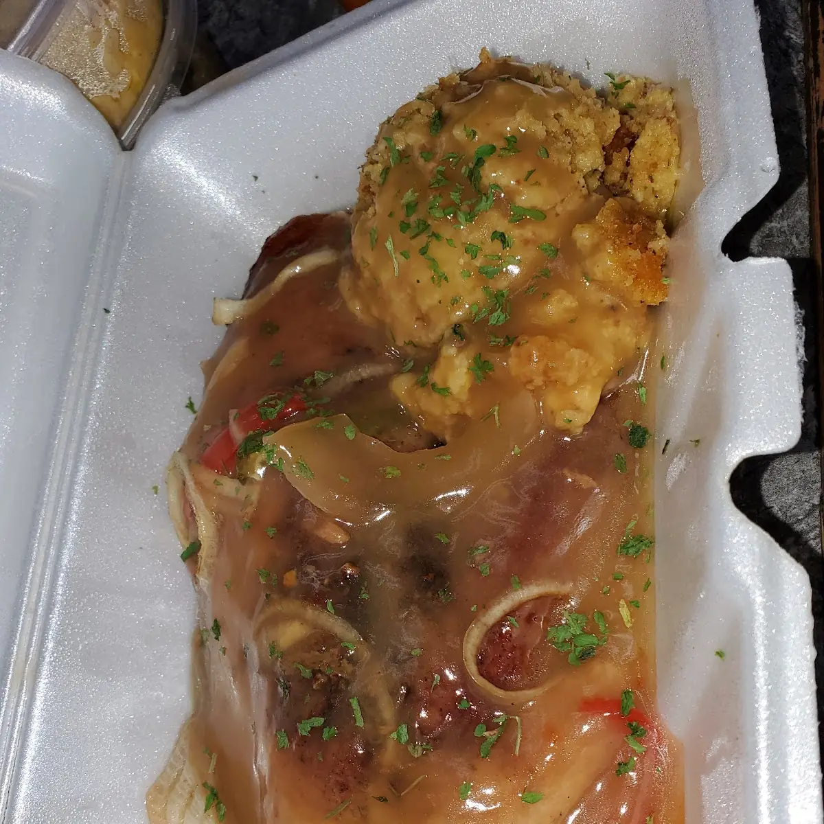Smothered Turkey Wing and Dressing