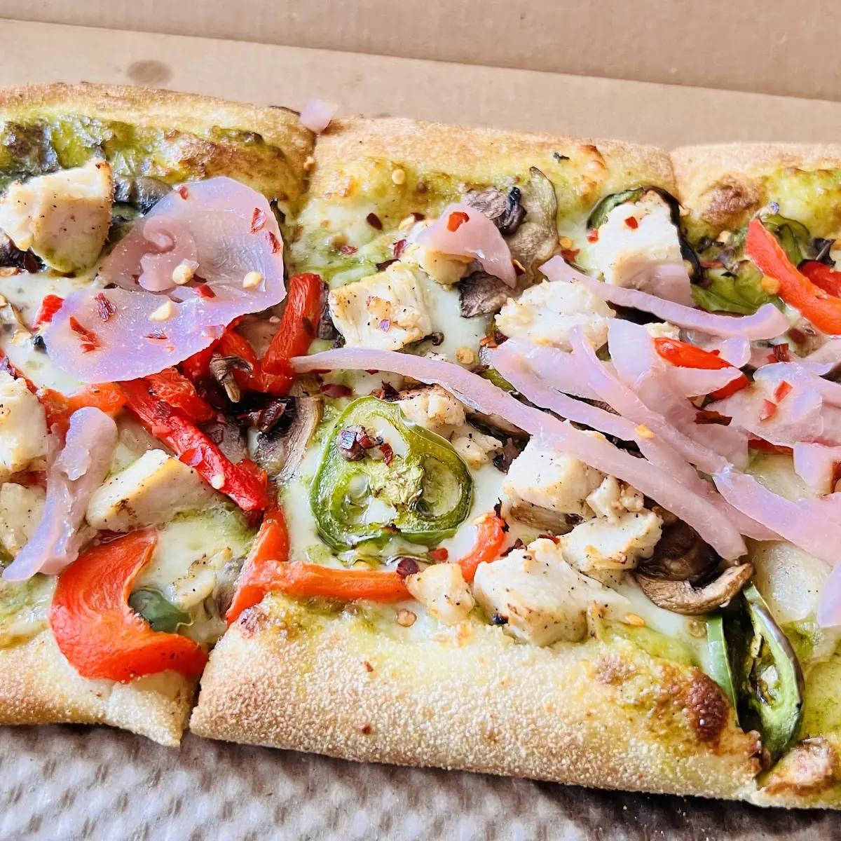 Basil Pesto Chicken Pizza