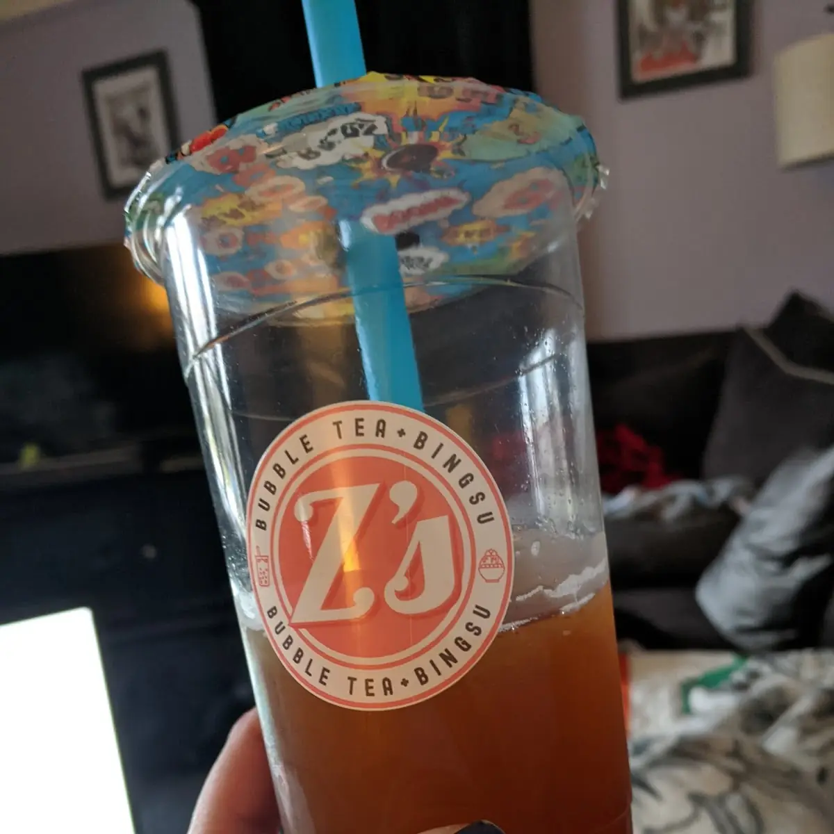 Peach Tea with Strawberry Boba