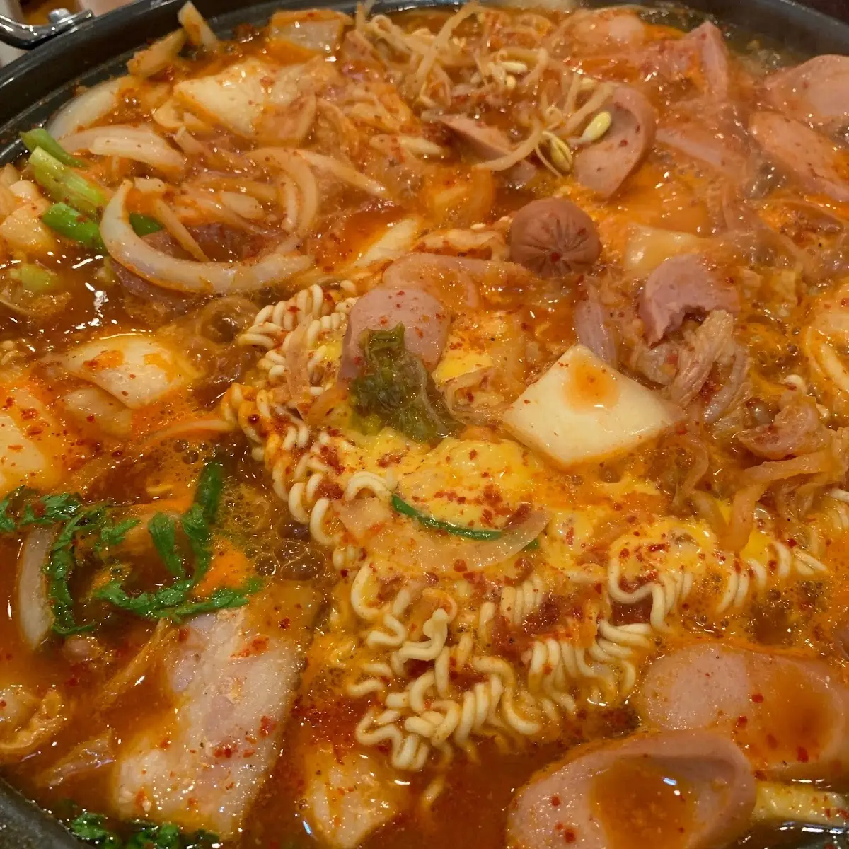 Budae Jigae Spicy Mixed Meat and Vegetable Stew