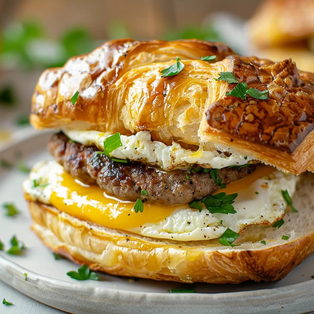 Sausage Egg&Cheese Croissant Sandwich