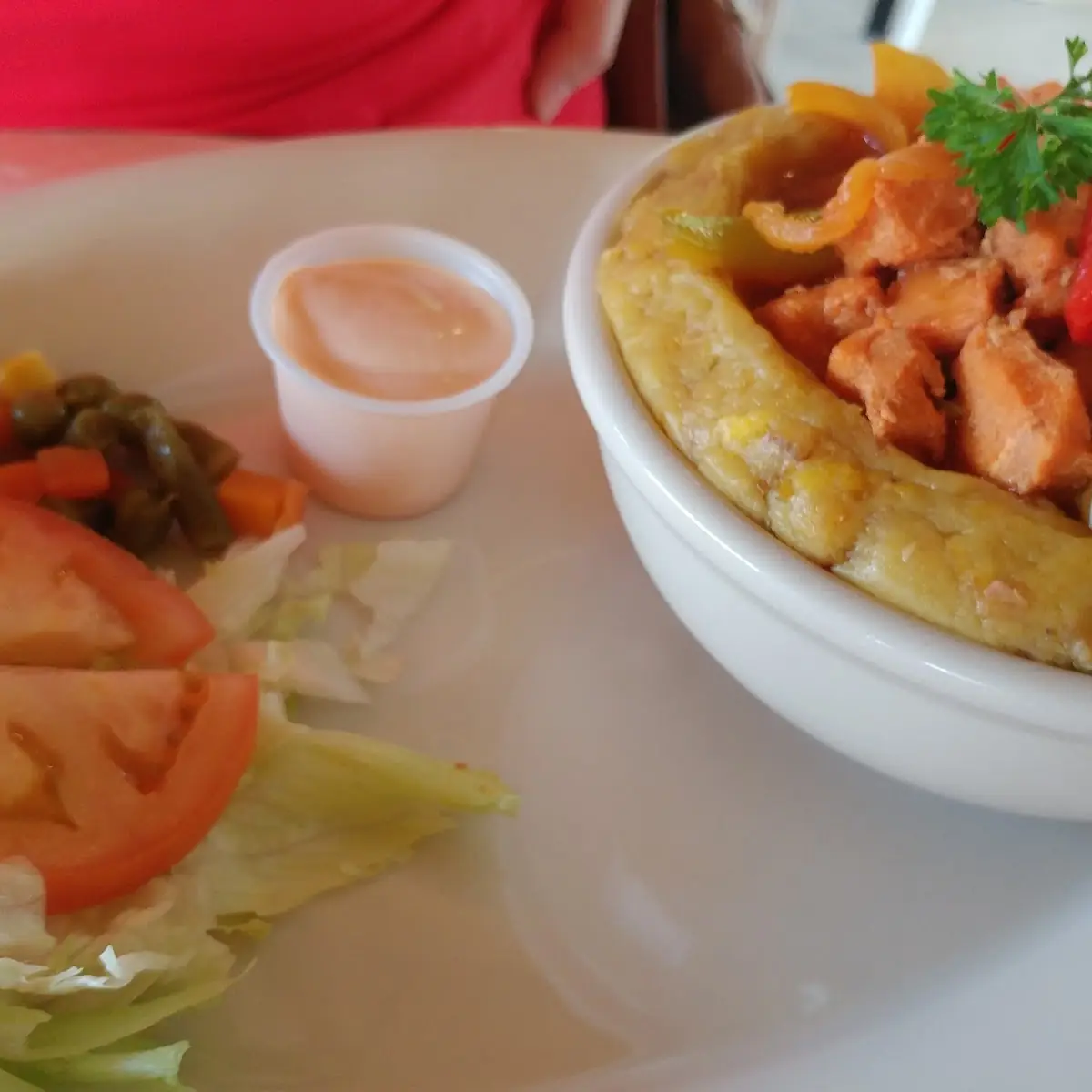 Mofongo Relleno De Pollo Asado