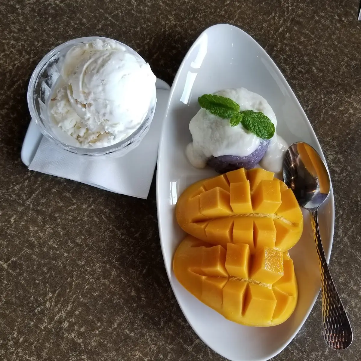 Coconut Ice Cream and Mango Sticky Rice