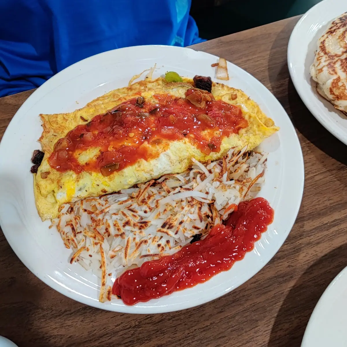 Philly Steak Omlette with Salsa
